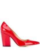 Sergio Rossi Block Heel Pumps - Red