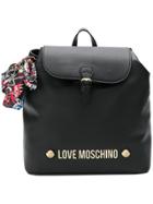 Love Moschino Branded Scarf Backpack - Black