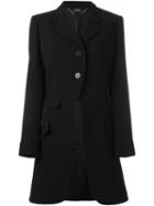 Alexander Mcqueen Single Breasted Coat, Women's, Size: 42, Black, Polyamide/cupro/virgin Wool