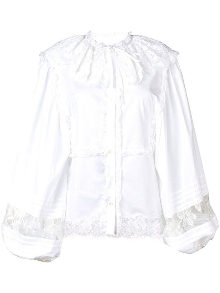 Dolce & Gabbana Long-sleeved Lace Blouse - White