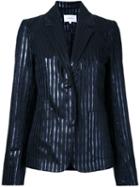 Carven - Striped Blazer - Women - Polyester/metallized Polyester - 42, Black, Polyester/metallized Polyester