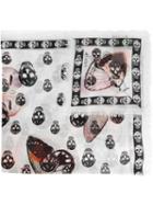 Alexander Mcqueen Skull And Butterfly Print Scarf