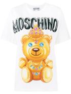 Moschino - Bear Print T-shirt - Women - Cotton - Xxs, Nude/neutrals, Cotton