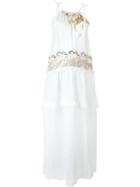 Antonio Marras Embroidered Maxi Dress, Women's, Size: 42, White, Cotton/viscose/jute