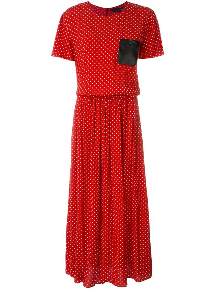 Love Moschino Polka Dot Print Midi Dress