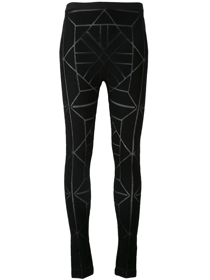 Gareth Pugh - Geometric Pattern Leggings - Women - Nylon/spandex/elastane/viscose - 44, Black, Nylon/spandex/elastane/viscose