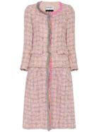Tiger In The Rain Repurposed Chanel Tweed Midi Coat - Pink & Purple