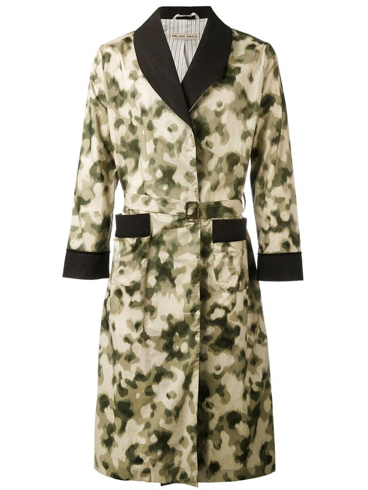 Emiliano Rinaldi - Camouflage Midi Coat - Men - Cotton/polyurethane - 48, Green, Cotton/polyurethane