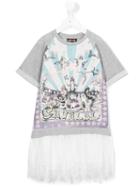 Roberto Cavalli Kids Circus Print Sweatshirt Dress, Girl's, Size: 8 Yrs, Grey
