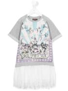 Roberto Cavalli Kids Circus Print Sweatshirt Dress, Girl's, Size: 8 Yrs, Grey