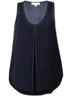 Michael Michael Kors Studded Tank Top, Women's, Size: Small, Blue, Polyester/spandex/elastane