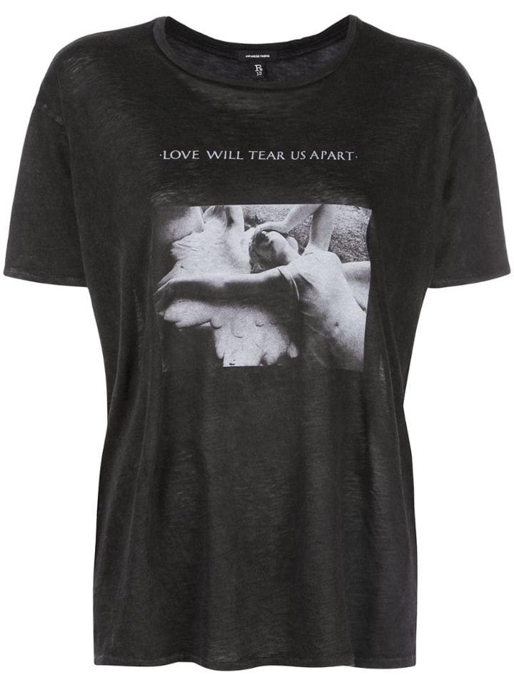 R13 Contrast Print T-shirt - Black