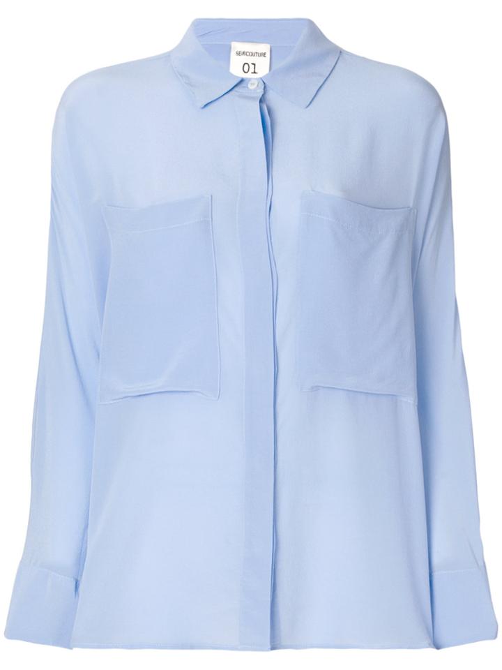 Semicouture Chest Pocket Shirt - Blue