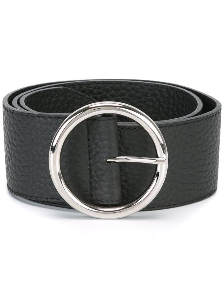 Orciani Wide Round Buckle Belt, Women's, Size: 90, Black, Leather