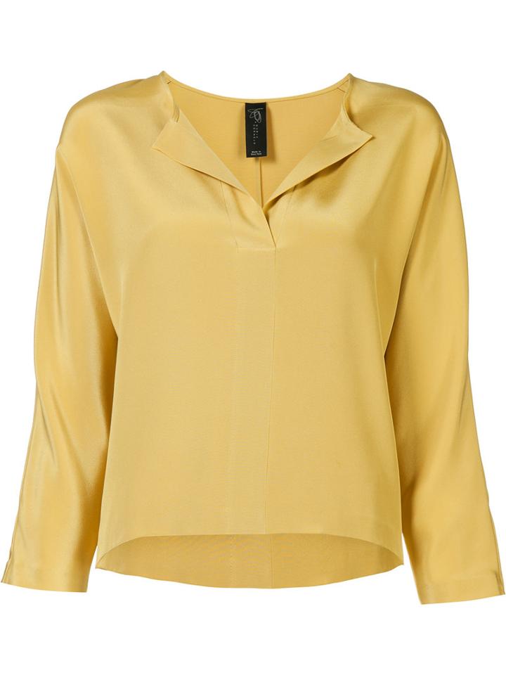 Zero + Maria Cornejo Willa Blouse, Women's, Size: 4, Yellow/orange, Silk