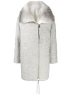 Agnona Zipped Mid-length Coat - Grey