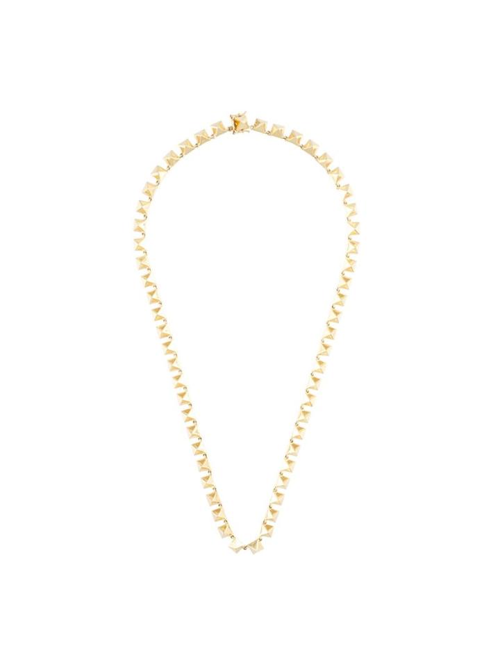Anita Ko 14kt Gold Pyramid Stud Chain Necklace, Women's, Metallic