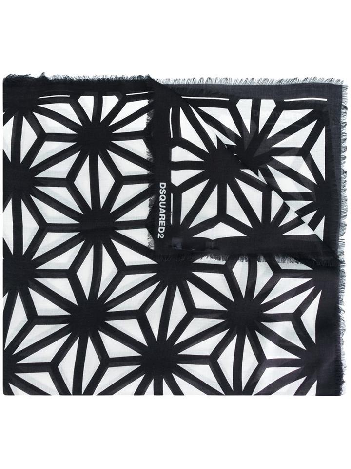 Dsquared2 Pattern Knit Scarf, Men's, Black, Modal/cashmere