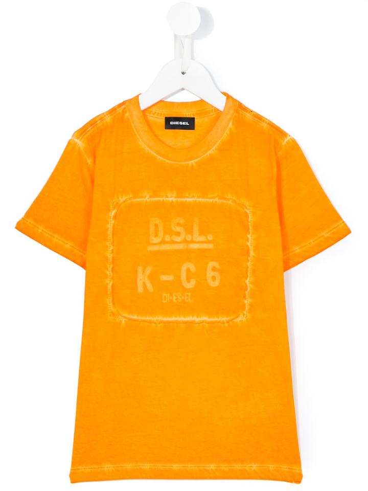Diesel Kids - Logo Print T-shirt - Kids - Cotton - 6 Yrs, Boy's, Yellow/orange