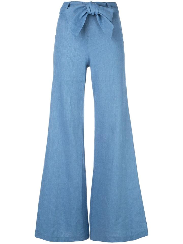 Alexis Belted Flared Jeans - Blue
