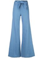 Alexis Belted Flared Jeans - Blue