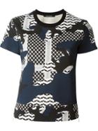 Neil Barrett Patterned Camouflage T-shirt, Women's, Size: M, Blue, Cotton/rayon/lyocell/spandex/elastane