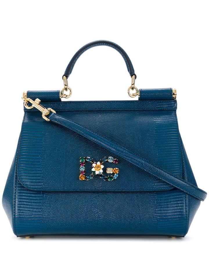 Dolce & Gabbana Jewelled Sicily Bag - Blue