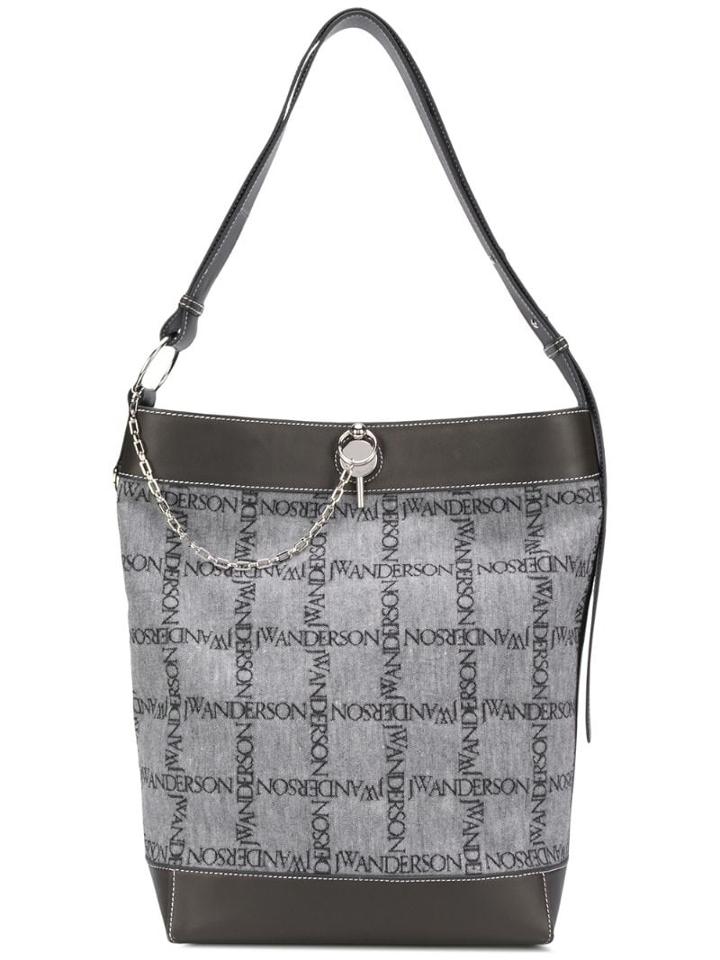 Jw Anderson Large Black Logo Grid Keyts Tote