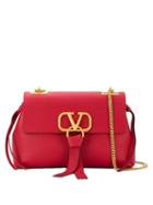 Valentino Logo Plaque Shoulder Bag - Red
