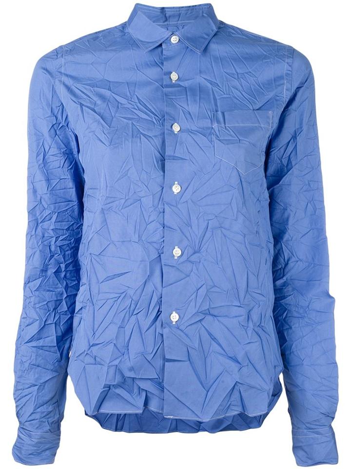 Junya Watanabe Comme Des Garçons Crinkle Shirt, Women's, Size: Small, Blue, Cotton/polyester