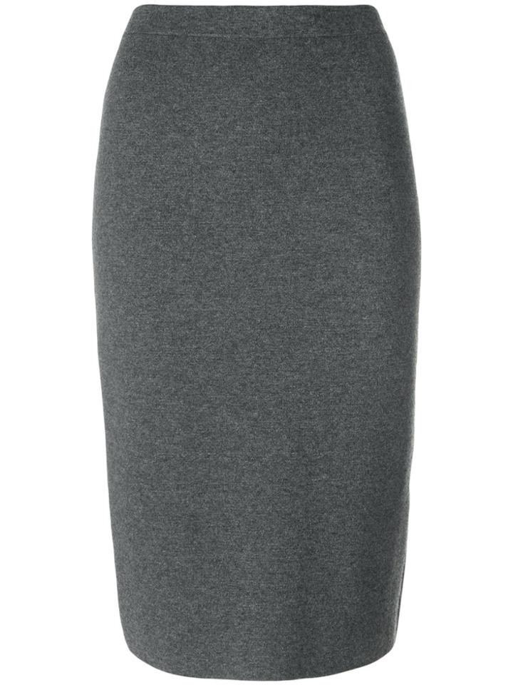 D.exterior Knitted Pencil Skirt - Grey