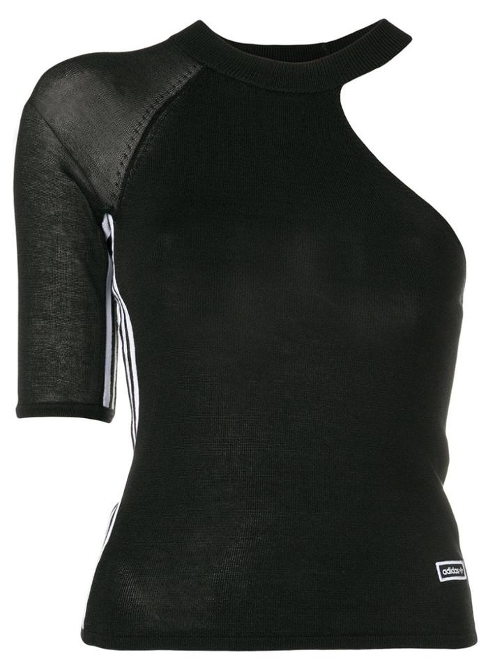 Adidas One Shoulder Knitted Top - Black