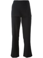 Giorgio Armani Apron Flared Trousers, Women's, Size: 40, Black, Polyester/viscose/wool