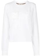 Fendi Ff Logo Embroidered Sweatshirt - White