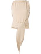 Mm6 Maison Margiela Front Tie Knitted Top, Women's, Size: Medium, Nude/neutrals, Wool