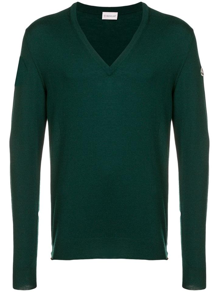 Moncler V-neck Sweater - Green