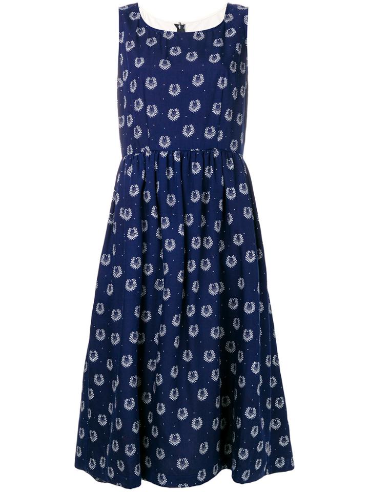 Comme Des Garçons Girl Printed Sleeveless Midi Dress - Blue