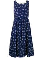 Comme Des Garçons Girl Printed Sleeveless Midi Dress - Blue