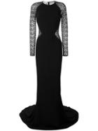 Stella Mccartney - Lace Panel Gown - Women - Silk/cotton/polyester/viscose - 40, Black, Silk/cotton/polyester/viscose