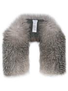Inverni Knitted Cashmere Fox Fur Scarf - Grey