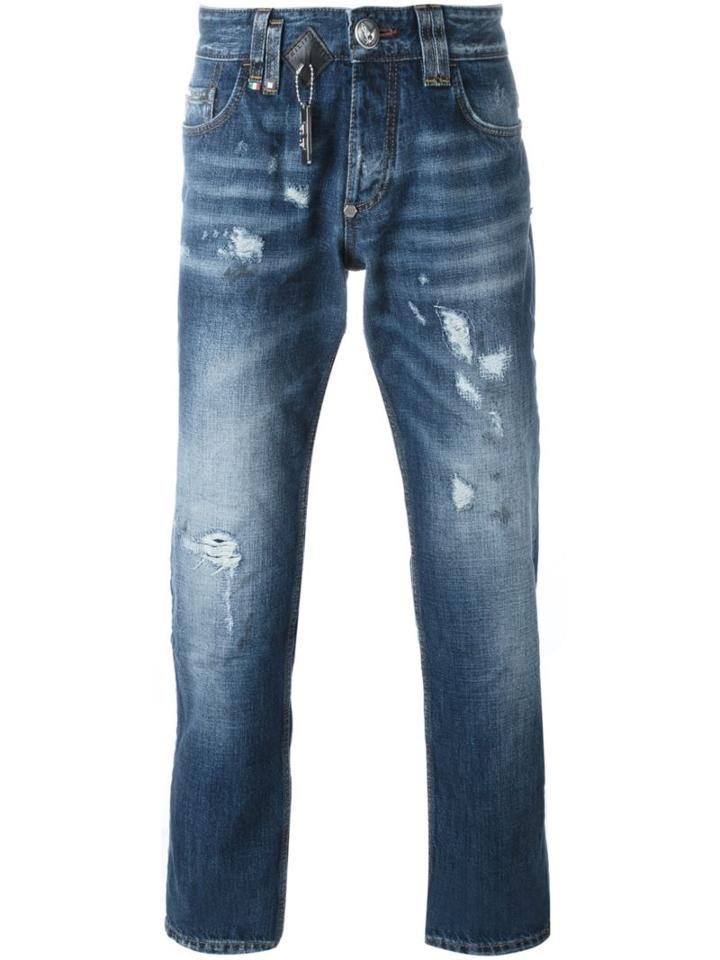 Philipp Plein 'cut Deep' Jeans, Men's, Size: 32, Blue, Polyester/cotton