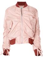 Kenzo Ruched Detail Bomber Jacket - Pink & Purple