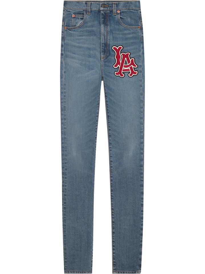 Gucci Skinny Denim Pants With La Angels&trade; Patch - Blue