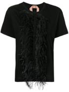 No21 Feather Embellished T-shirt - Black