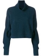 T By Alexander Wang Cropped Turtleneck Jumper - Blue