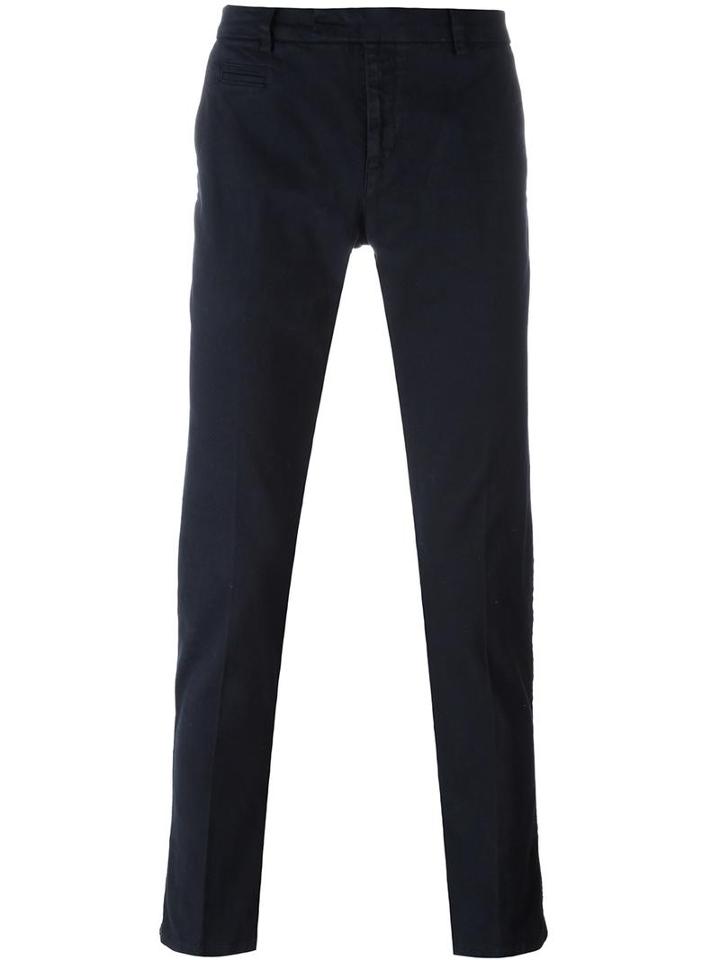 Paolo Pecora Classic Chinos, Men's, Size: 48, Blue, Cotton/spandex/elastane