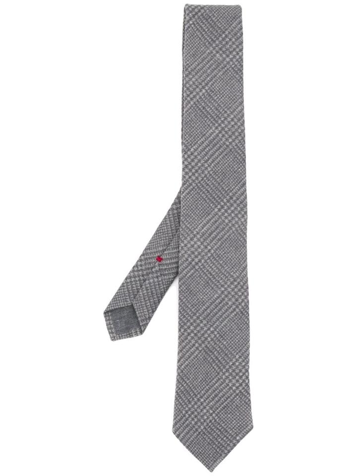 Brunello Cucinelli Classic Checked Pattern Tie - Grey