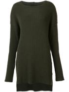 Josh Goot - Ribbed Detail Jumper - Women - Wool - Xs, Women's, Green, Wool