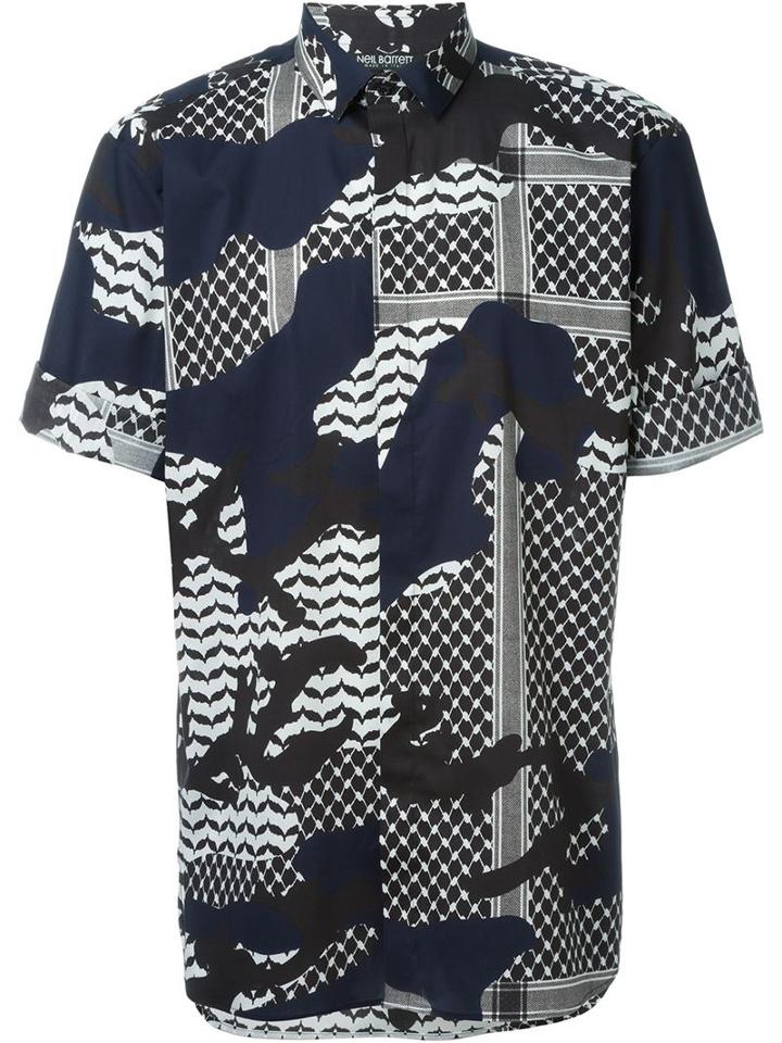 Neil Barrett - Mixed Print Shirt - Men - Cotton/spandex/elastane - 41, Black, Cotton/spandex/elastane