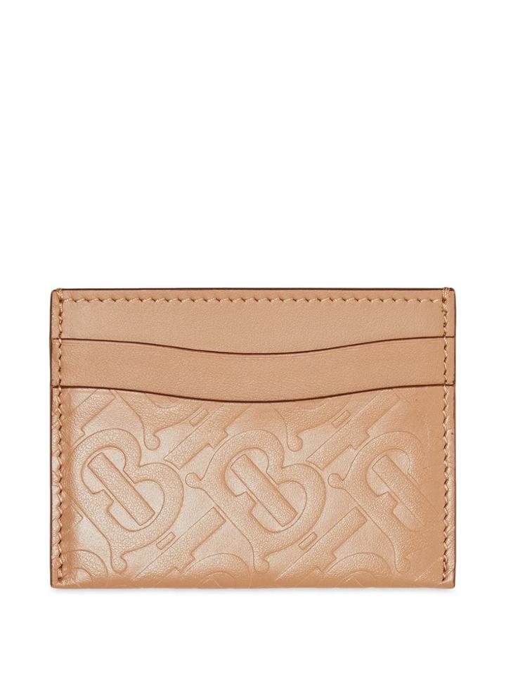 Burberry Monogram Leather Card Case - Brown